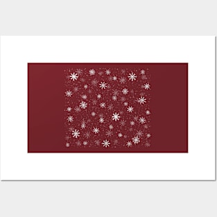 Winter Snowflakes Pattern Digital Illustration Posters and Art